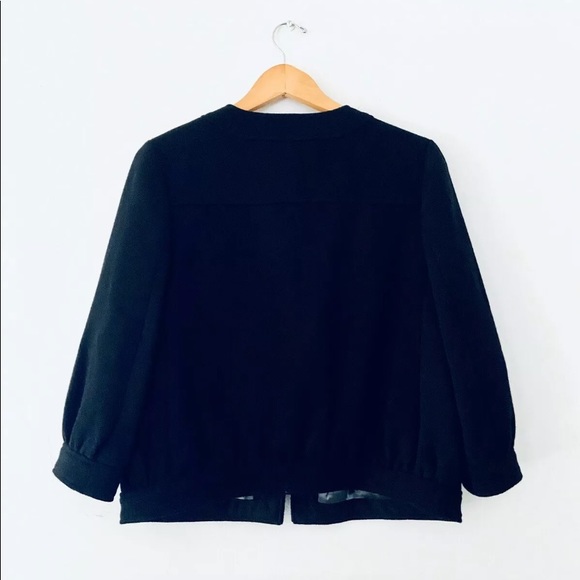 Jcrew 3/4 Sleeve Black Jacket w/ gold buttons - Picture 3 of 8